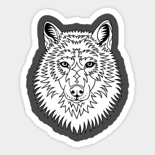 Abstract wolf - ink illustration Sticker